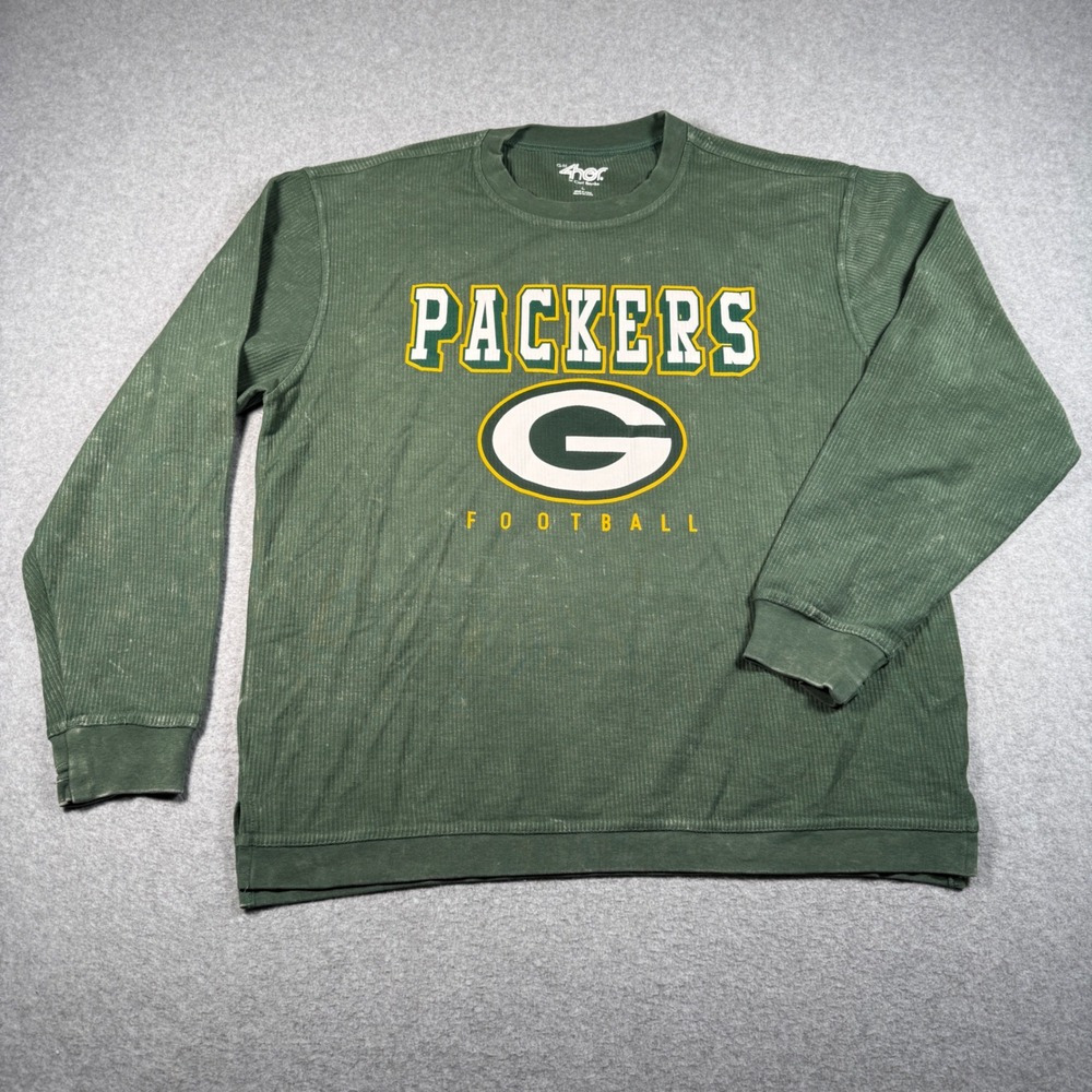 G-III 4Her Carl Banks Green Bay Packers Ribbed Long Sleeve Thumbhole Top L